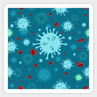 Seamless Pattern Turquoise Virus Disease Sticker